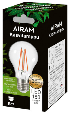 Airam LED kasvilamppu E27 5W 160lm