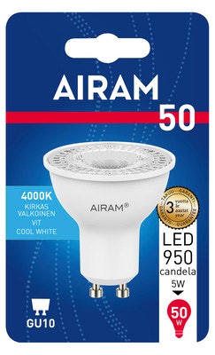 Airam led PAR16 5W/840 380lm GU10