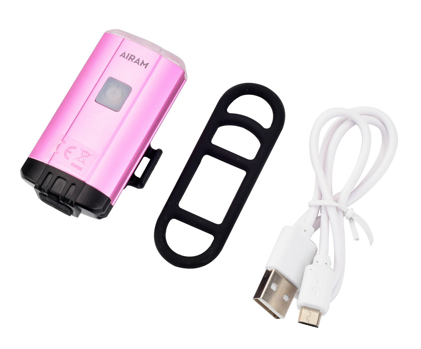 Airam pyöränvalo USB-ladattava Roosa Nauha