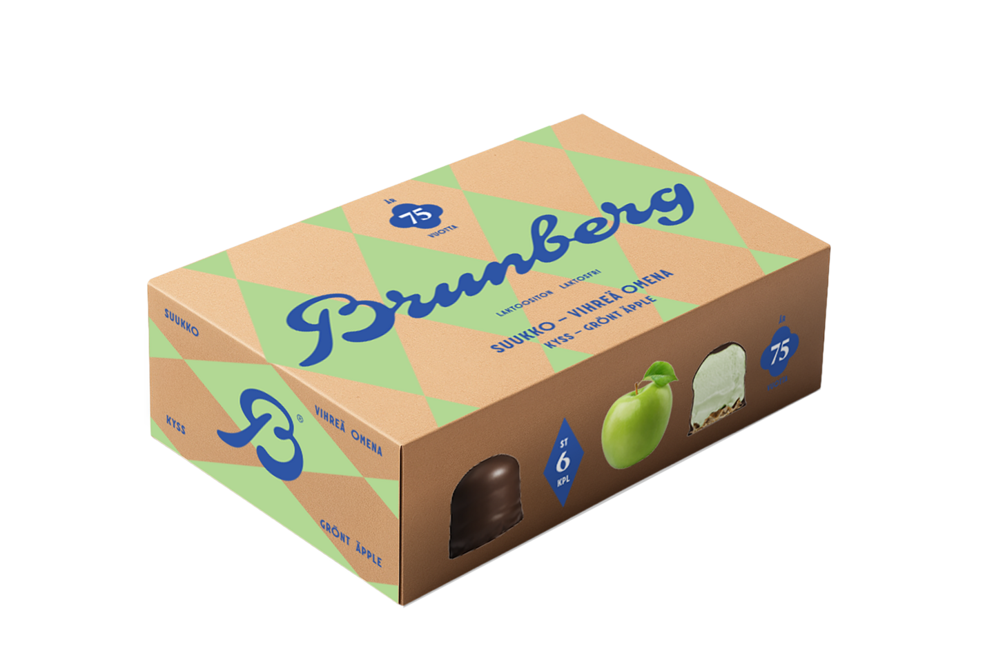Brunberg vihreä omena suukko 6kpl/pkt