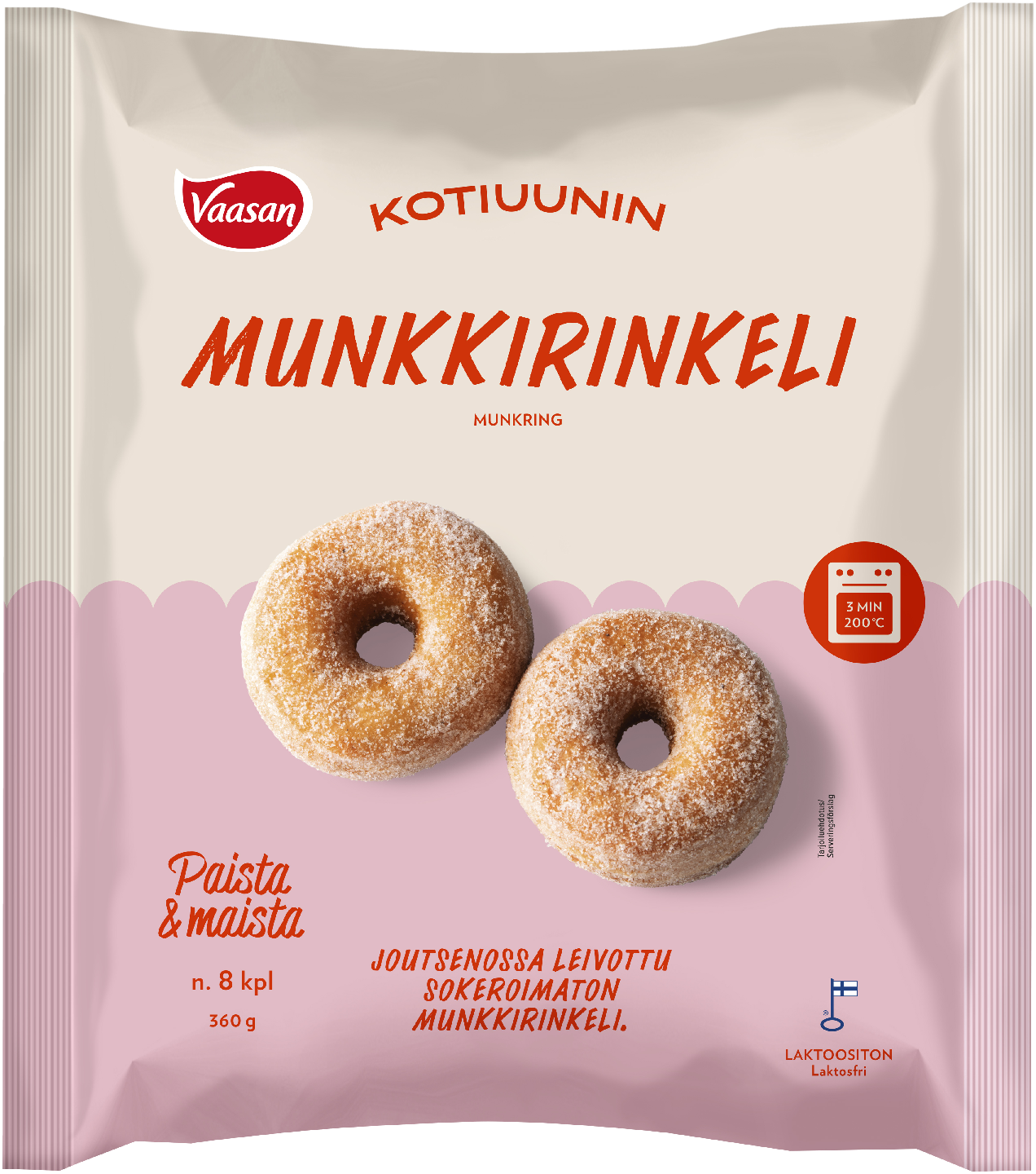 Vaasan Kotiuunin munkkirinkeli 8kpl/360g pakaste