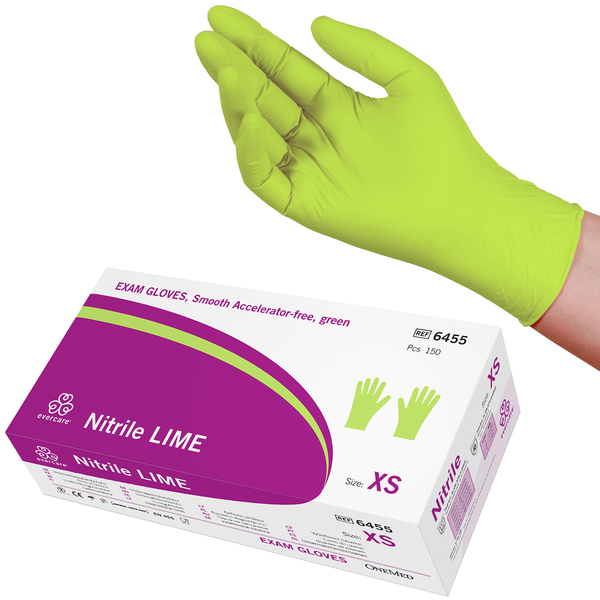 evercare nitriilikäsine kiihdytinvapaa XS lime 150kpl soveltuu allergiselle iholle