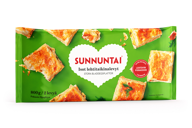 Sunnuntai isot lehtitaikinalevyt 800g pakaste