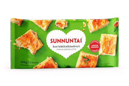 Sunnuntai isot lehtitaikinalevyt 800g pakaste