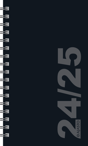 Ajasto Lukuvuosikalenteri 2024-25 Simple, musta