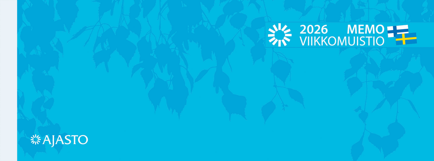 Ajasto Memo-viikkomuistio pöytäkalenteri sininen
