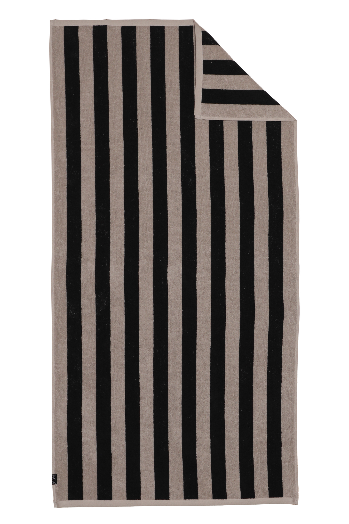 Ratia Raita pyyhe 70x140 cm harmaa-musta