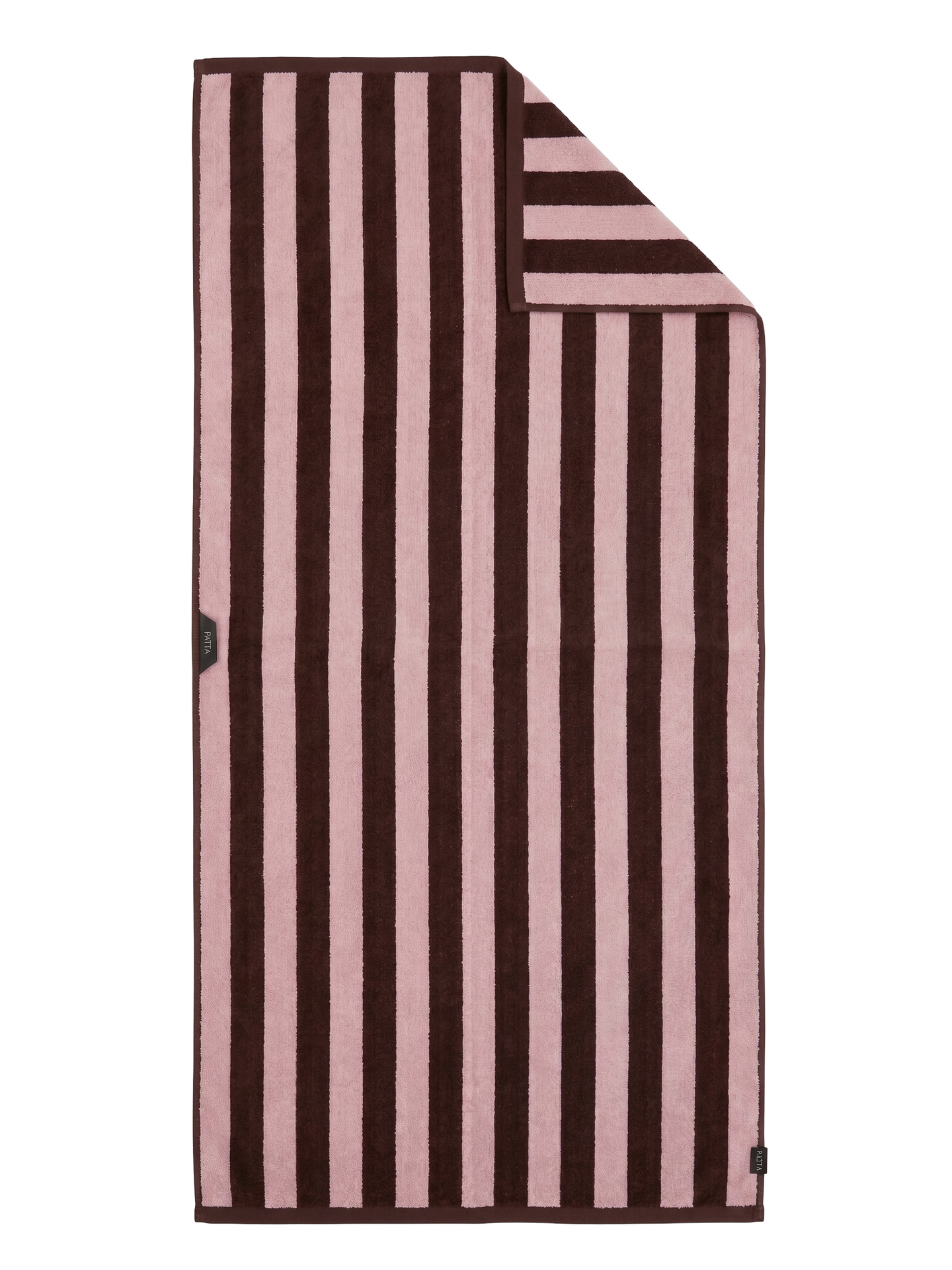 Ratia Raita kylpypyyhe 70x140 cm vaaleanvioletti-tummanruskea
