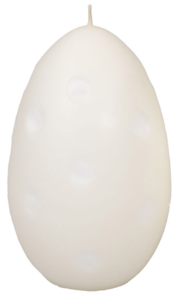 Puttipaja pilkullinen munakynttilä 14cm kerma