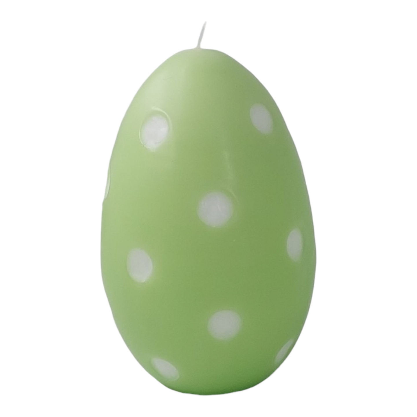 Puttipaja pilkullinen munakynttilä 14cm lehmuksenvihreä