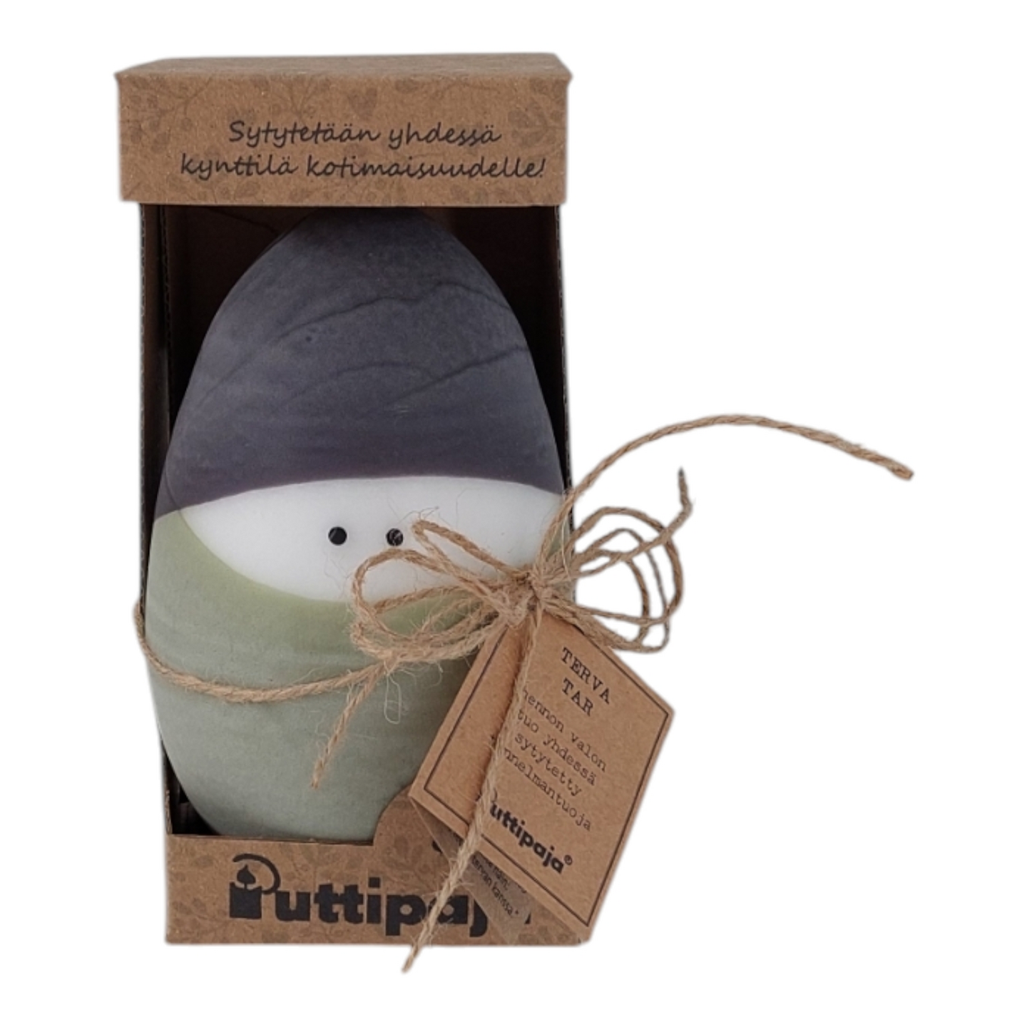 Puttipaja Saunatonttu tervakynttilä lahjapakkaus