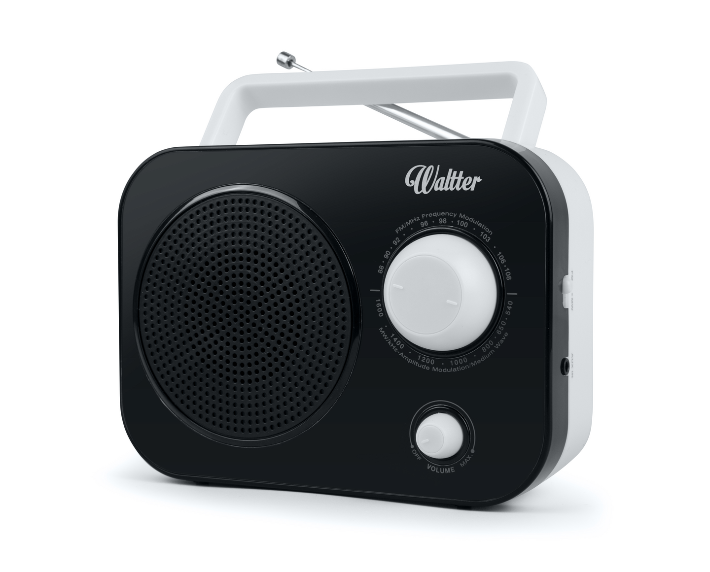 Waltter -matkaradio, musta