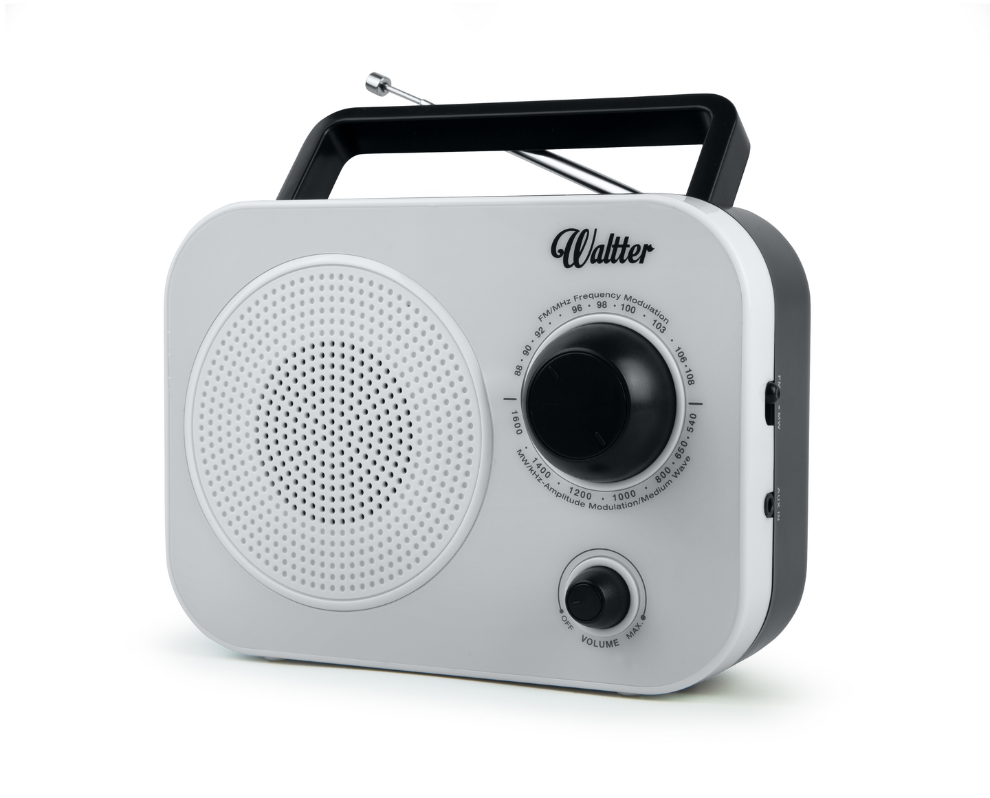 Waltter -matkaradio, valkoinen