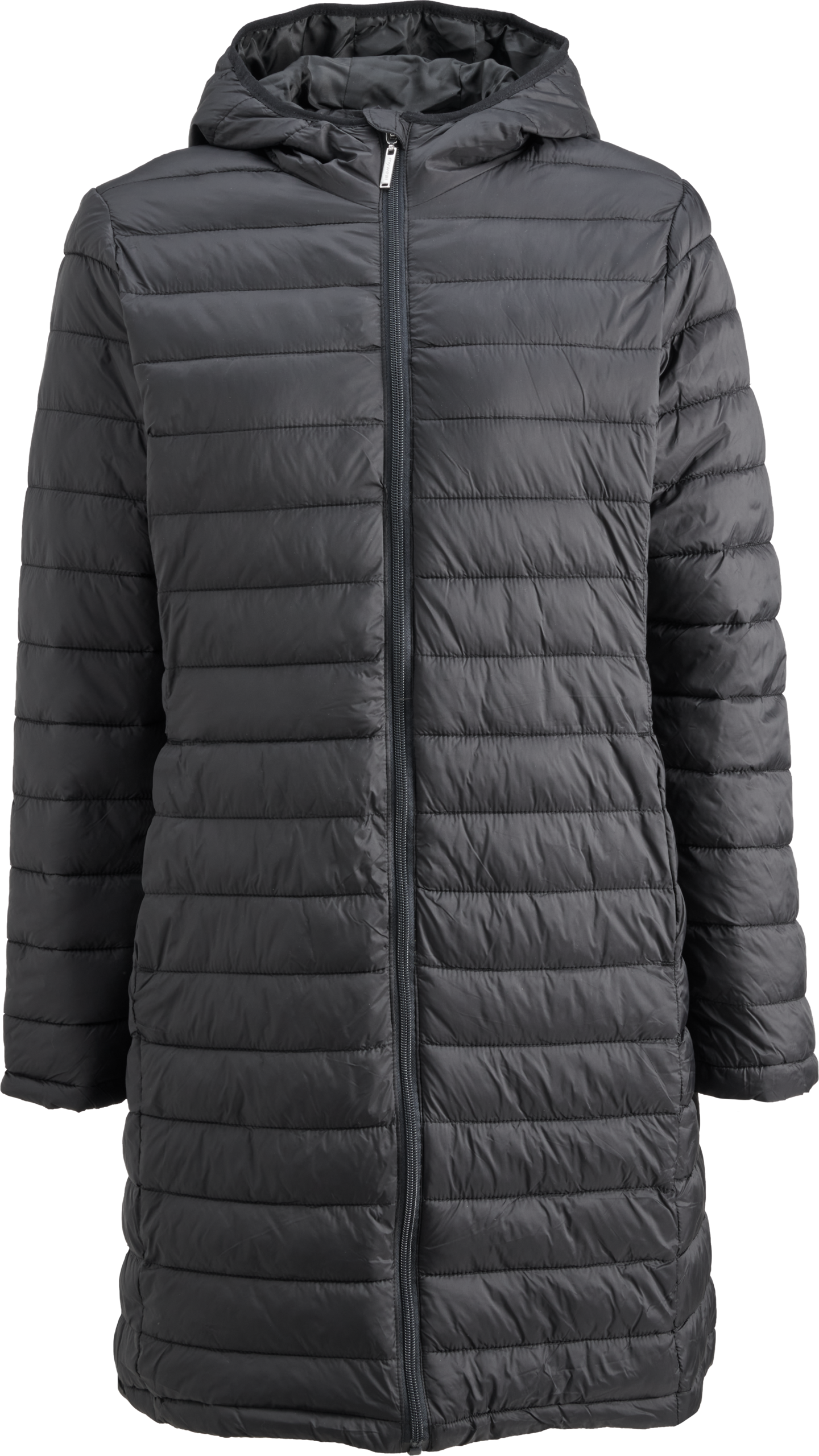 mywear naisten pitkä kevytvanutakki Pepita musta