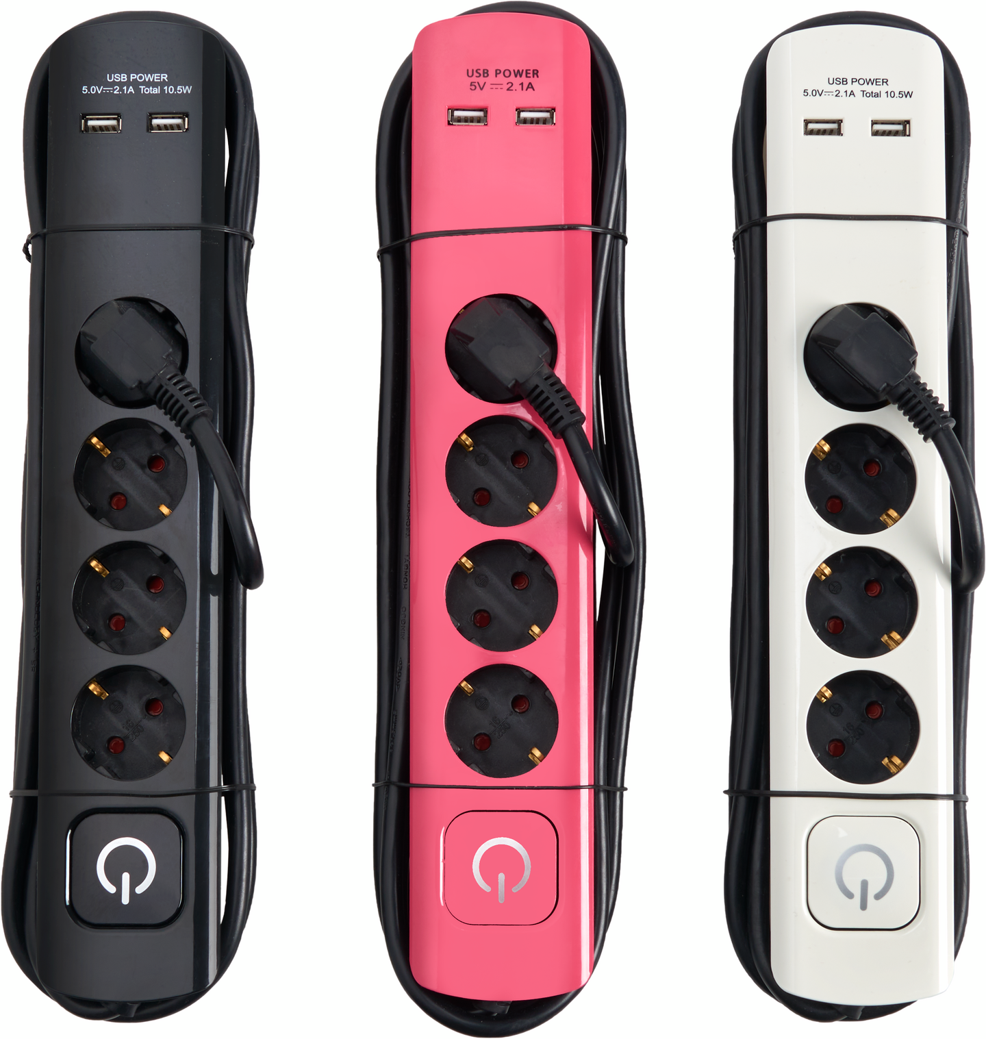 myhome 4-os. jatkojohto + 2 x USB 3 m