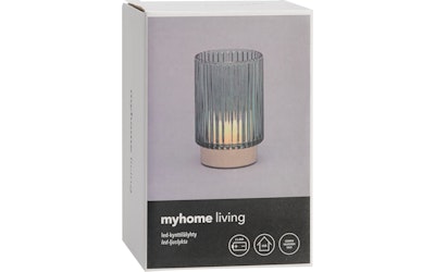 myhomeLED-kynttilälyhty 13cm vihreä lasi - kuva
