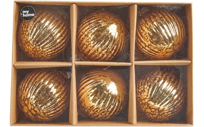myhome lasipallo 6 kpl 6 cm kulta - kuva