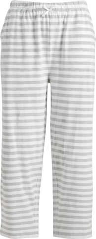 mywear naisten raidalliset pyjamacaprit Jemina valko/harmaa