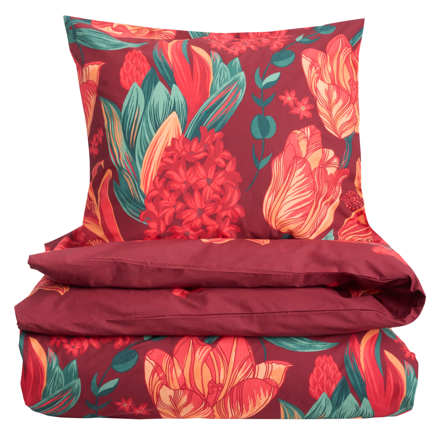 myhome Amaryllis pussilakanasetti 150x210 cm punainen