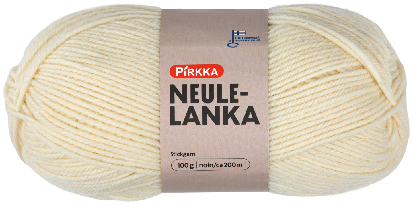 Pirkka neulelanka 100g 010 l.valkoinen