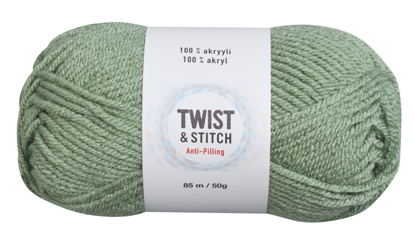 Twist&Stitch akryylilanka 50g 10307 vihreä