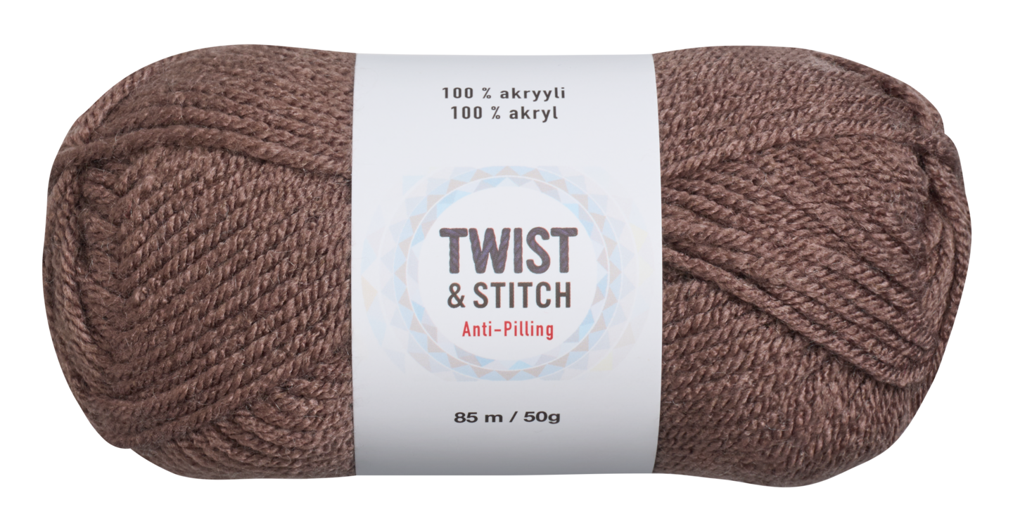 Twist&Stitch akryylilanka 50g 11218 ruskea