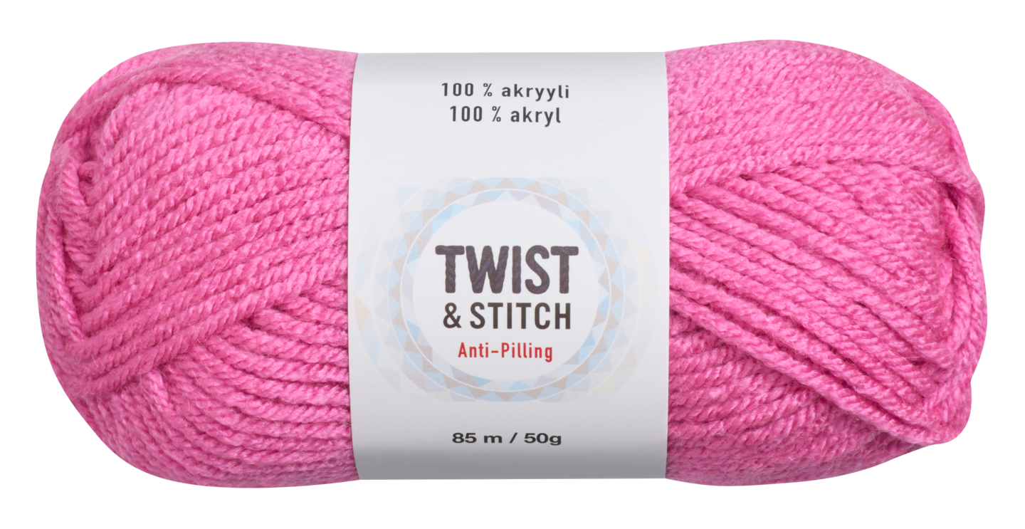 Twist&Stitch akryylilanka 50g 5278 pinkki