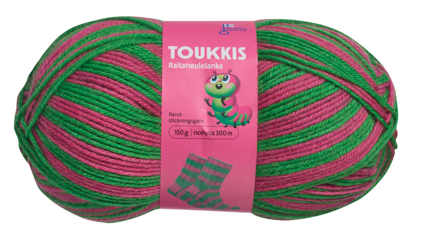 Toukkis raitaneulelanka 150g 8691