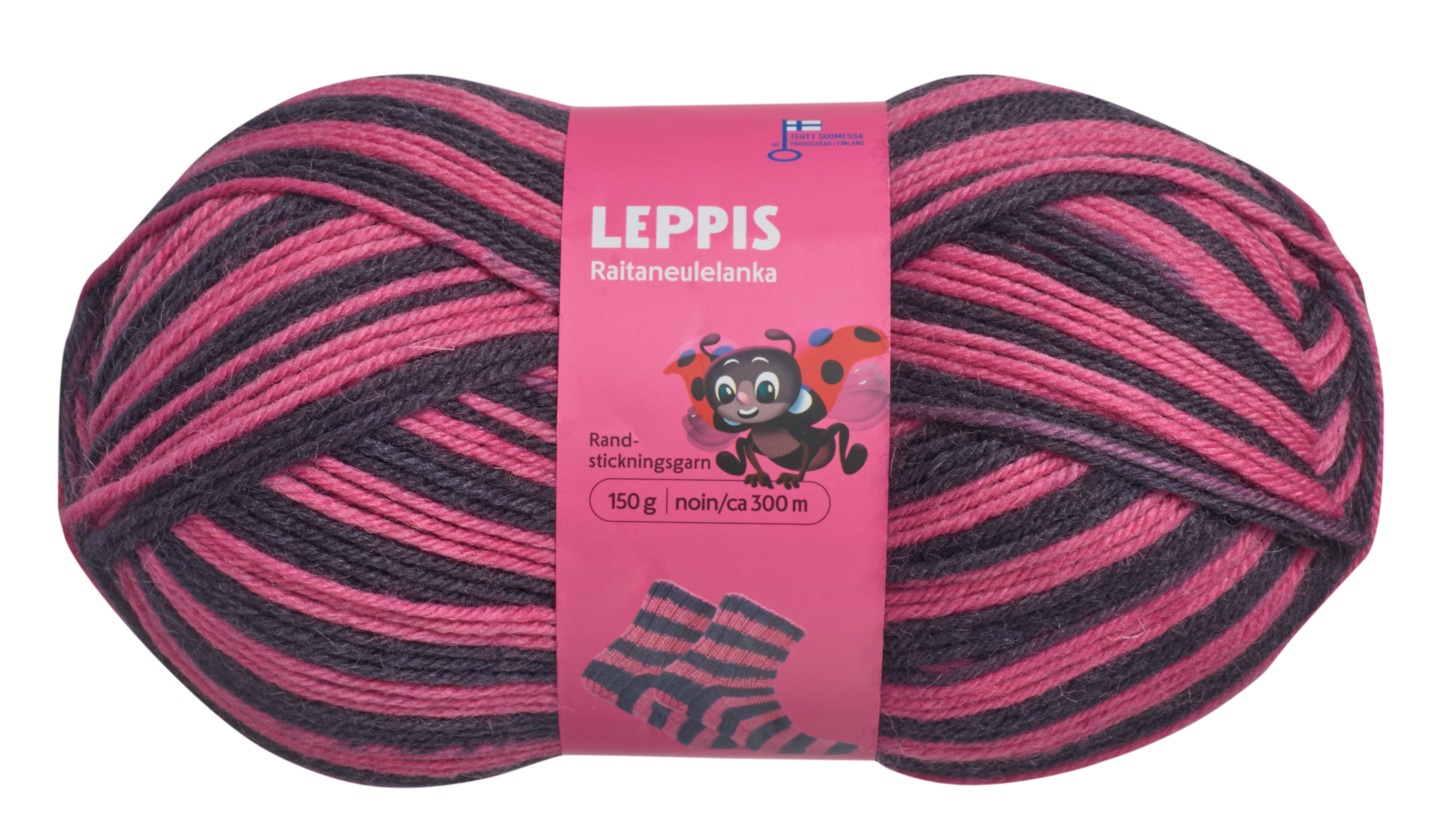 Leppis raitaneulelanka 150g 8701