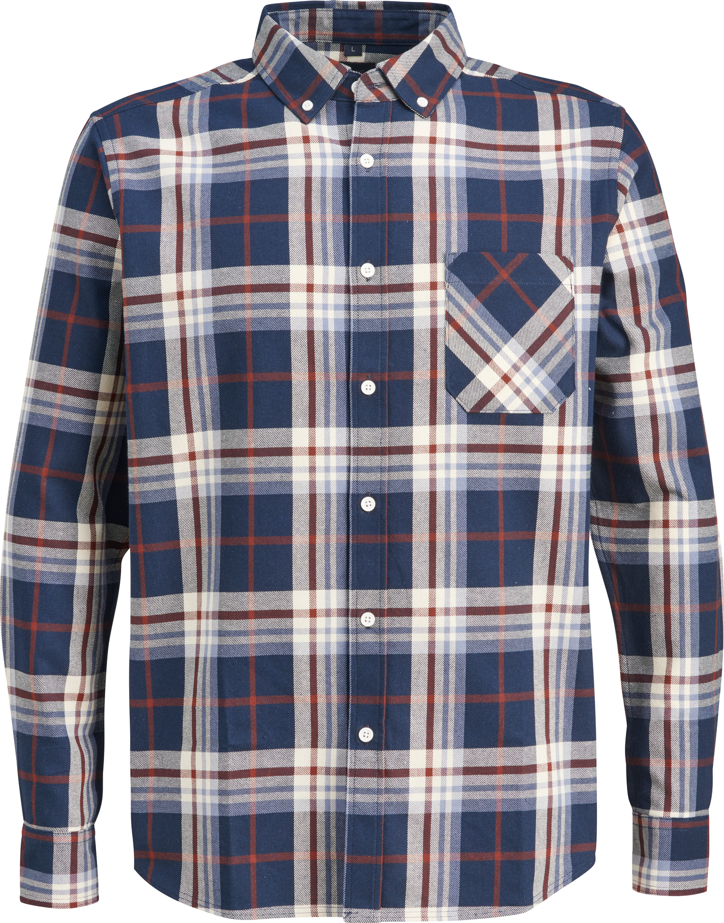 mywear miesten flanellipaita Aaron navy/ruskea