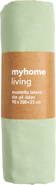 myhome muotoiltu lakana 90x200+25 cm vaaleanvihreä