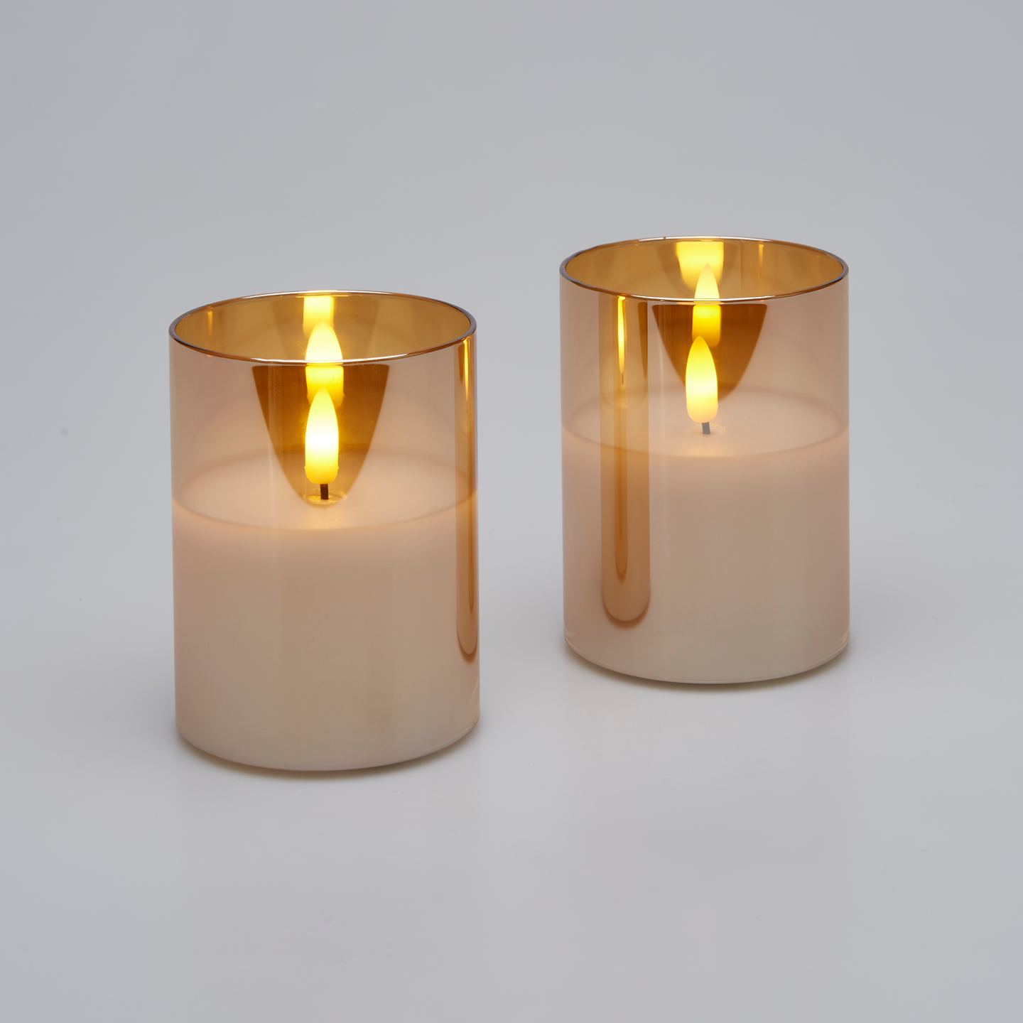myhome LED-kynttilä lasi kultahohde 2kpl