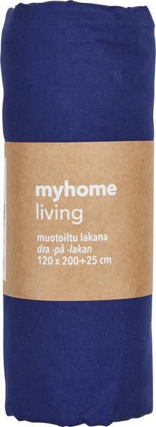 myhome muotoiltu lakana 120x200+25 cm tummansininen