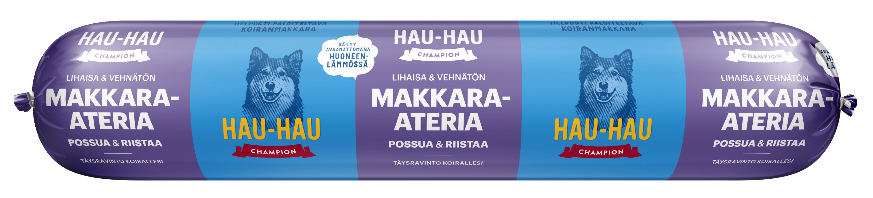 Hau-Hau Champion koiranmakkara 500g possua ja riistaa