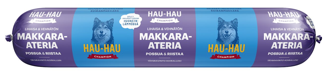 Hau-Hau Champion koiranmakkara 500g possua ja riistaa