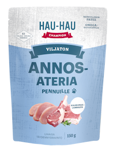 Hau-Hau Champion viljaton ateria pennuille 150g kalkkuna-lammas