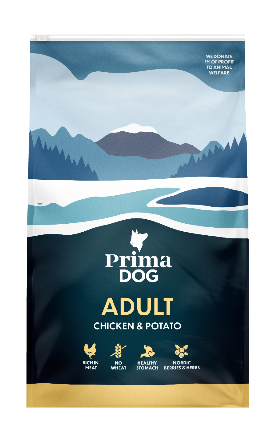 PrimaDog kuivaruoka aikuisille koirille kana ja peruna 3kg