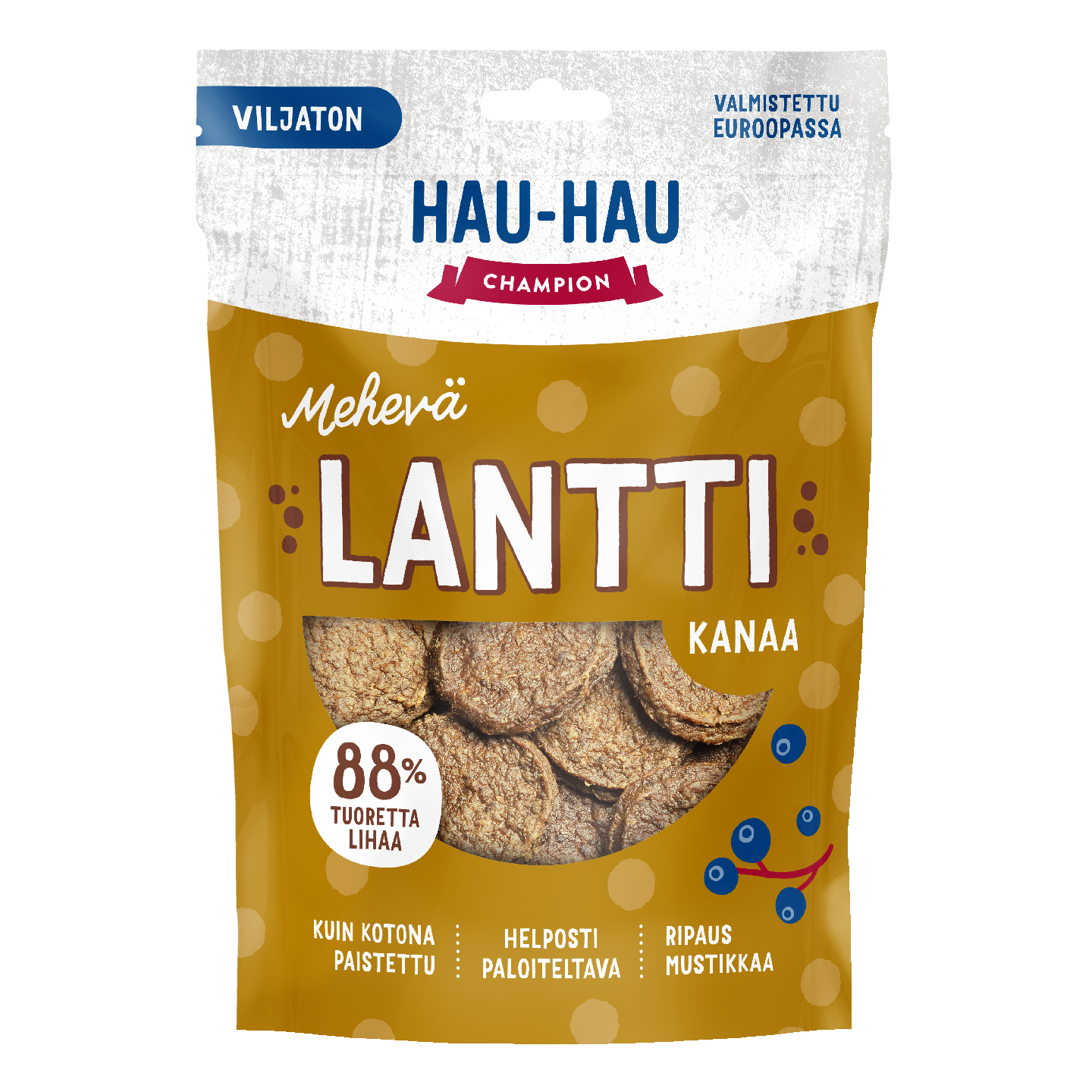 Hau-Hau Champion Mehevä lantti viljaton koiran herkku 140g kana