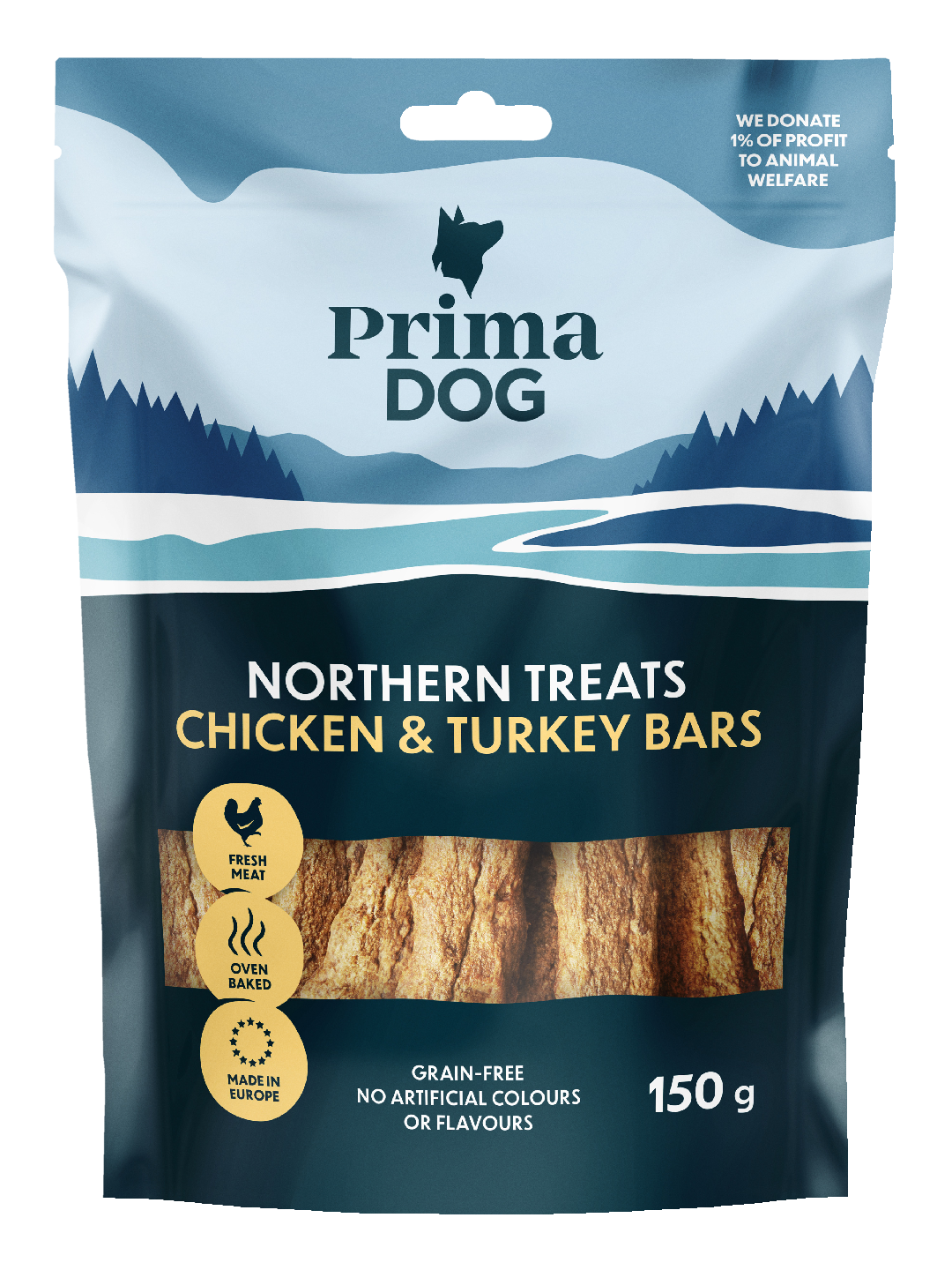 PrimaDog Northern Treats tanko 150g kana-kalkkuna