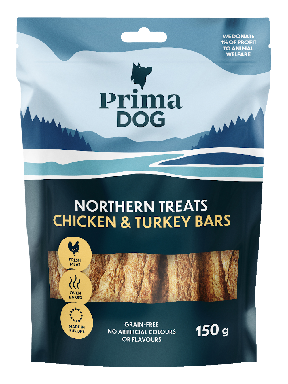 PrimaDog Northern Treats tanko 150g kanakalkkuna — HoReCatukku Kespro