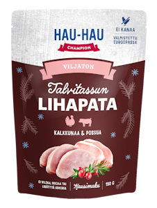 Hau-Hau Champion Viljaton Talvitassun Lihapata, kalkkunaa ja possua 150g