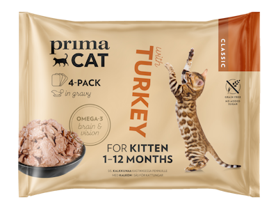 PrimaCat Classic Kalkkunaa kastikkeessa pennuille 4x85g