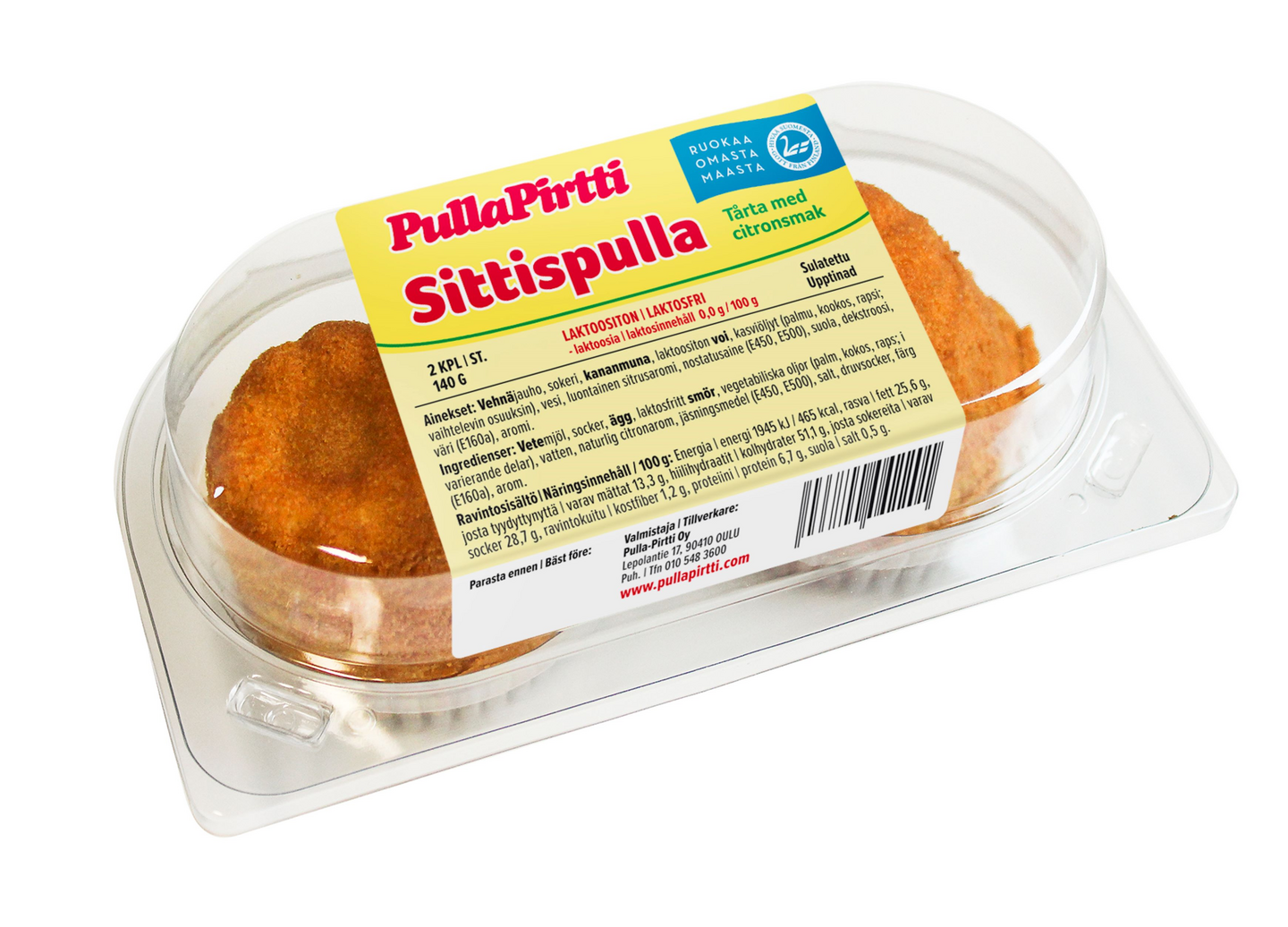 PullaPirtti Sittispulla 2/140g lakton ttön muu konditoriatuote