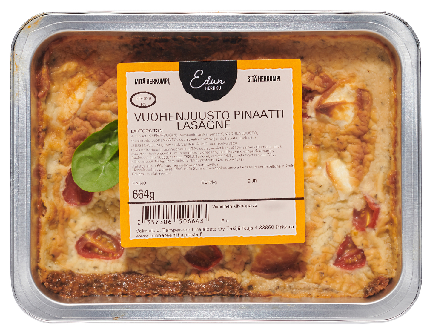 Lihajaloste/Edun Herkku vuohenjuusto-pinaatti lasagne 500g | K-Ruoka  Verkkokauppa