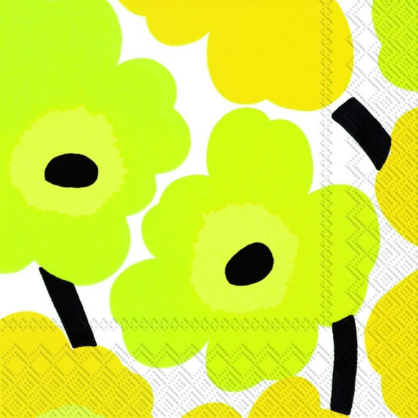 Marimekko liina 33cm 20kpl Unikko keltainen