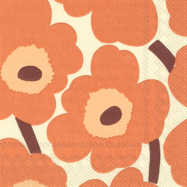 Marimekko lautasliina 20kpl 25cm Unikko kerma-terrakotta | K-Ruoka  Verkkokauppa