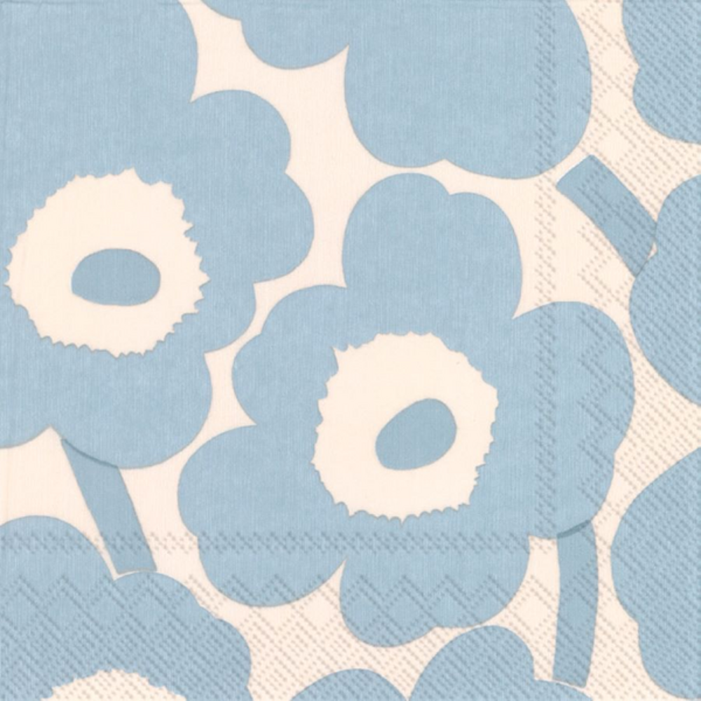 Marimekko lautasliina 20kpl 25cm Unikko kerma vaaleansininen — HoReCa-tukku  Kespro