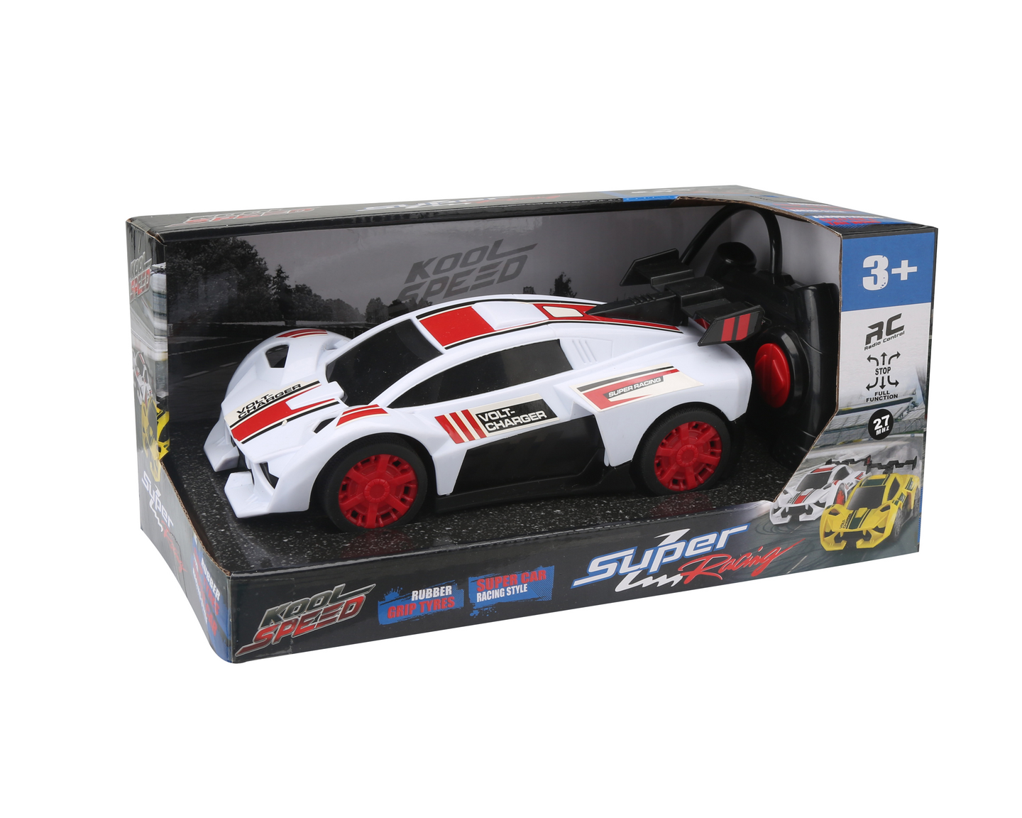 Kool Speed 16cm radio-ohjattava auto valkoinen/keltainen