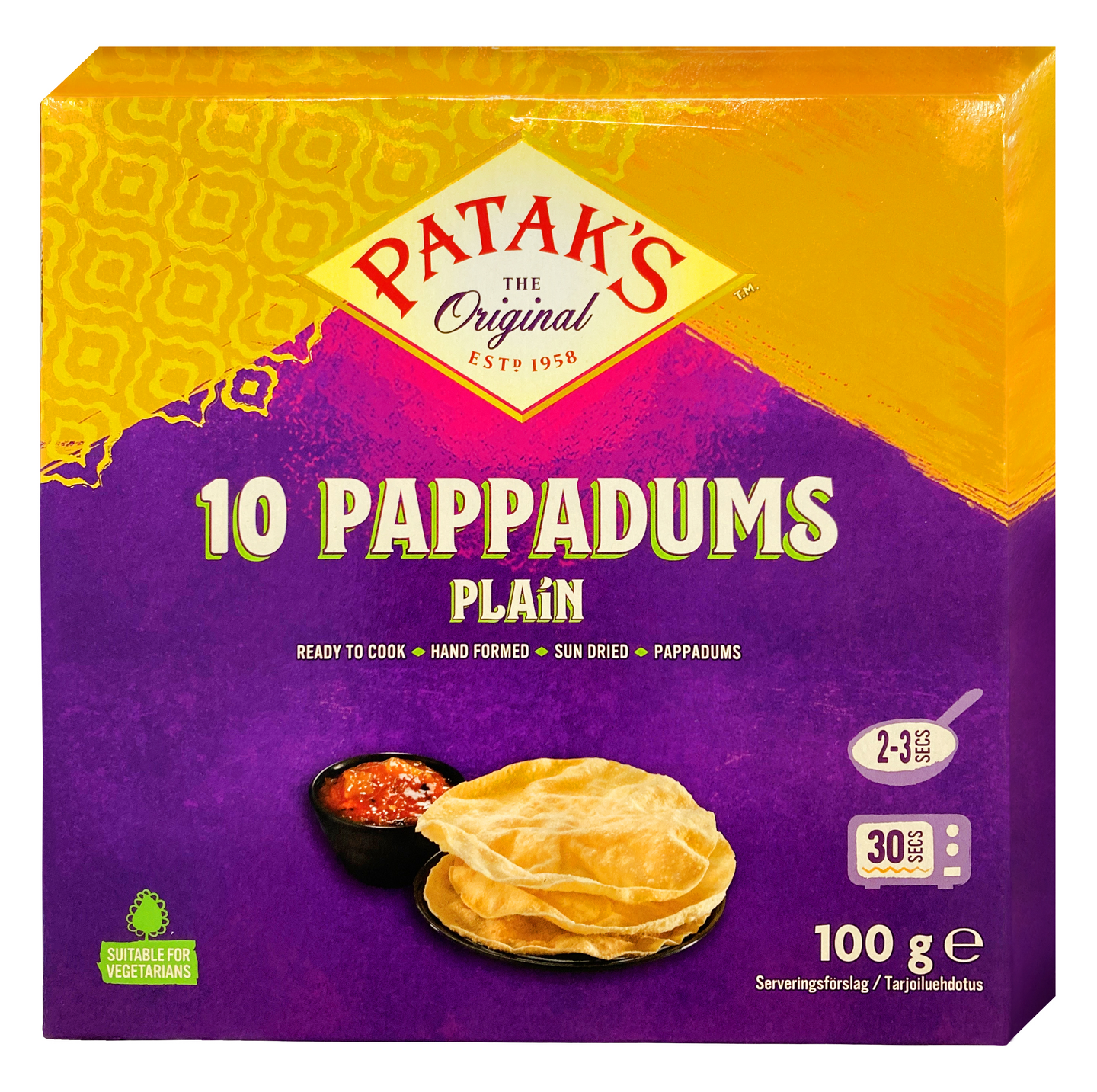 Patak's Pappadums ohutleipä 10kpl 100g