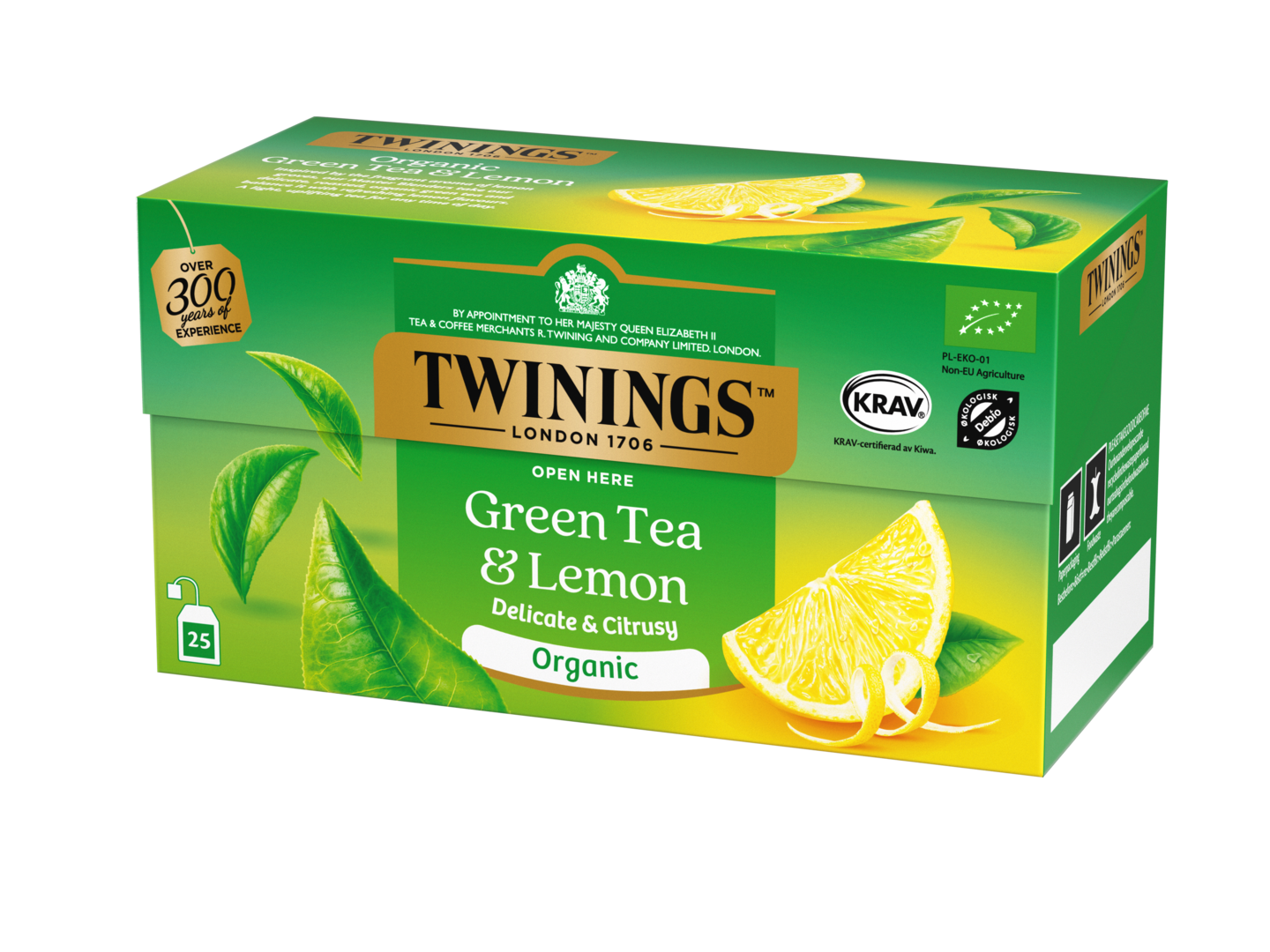 Twinings vihreätee 25x1,5g sitruun luomu